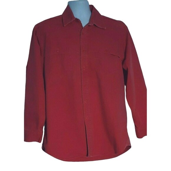 Cowboys Only Other - Cowboys Only Denim Shirt Mens L Long Sleeve Button Red Cape Rockabilly USA Vtg